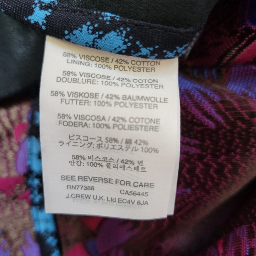 J Crew Mini Skirt in Midnight Floral Brocade Jacquard Size 4 - Picture 8 of 8
